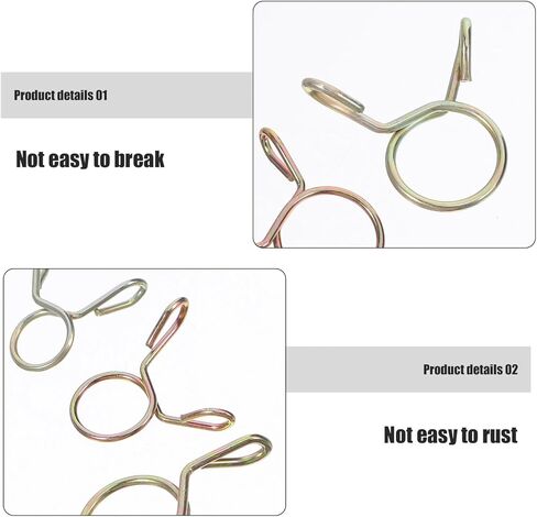 Cabilock 120pcs Color Zinc Spring Hose Clamps Tubing Clips Heavy Duty Hose Fixing Clamps for Water Pipes Automotive and Plumbing Applications in Saudi Arabia