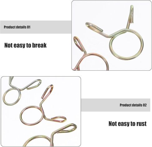 BESTYASH 120pcs Color Zinc-plated Spring Hose Clamps Set, Transmission Hose Fixing Clamps for Water Pipe Tubing, Metal Tube Clips Kit for Automotive and Industrial Use in Kuwait