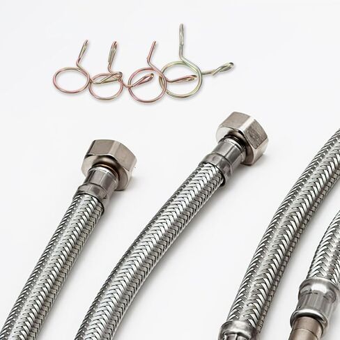 BESTYASH 120pcs Color Zinc-plated Spring Hose Clamps Set, Transmission Hose Fixing Clamps for Water Pipe Tubing, Metal Tube Clips Kit for Automotive and Industrial Use in Kuwait