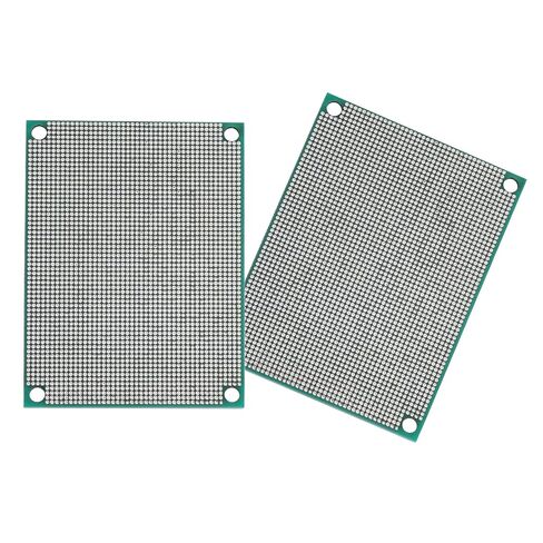 MECCANIXITY 2 قطعة لوح تجارب قابل للحام 80 مم × 60 مم لوحات PCB للدائرة الخضراء مزدوجة الجوانب مطلية بالقصدير لوحة نموذج PCB للنماذج الأولية للإلكترونيات، مشاريع الدوائر اليدوية in Saudi Arabia