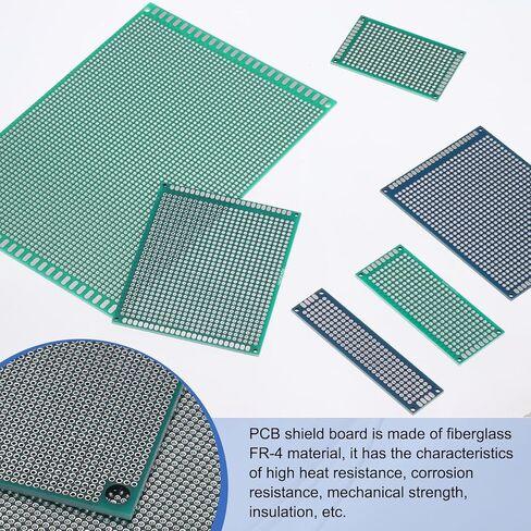 MECCANIXITY 2 قطعة لوح تجارب قابل للحام 80 مم × 60 مم لوحات PCB للدائرة الخضراء مزدوجة الجوانب مطلية بالقصدير لوحة نموذج PCB للنماذج الأولية للإلكترونيات، مشاريع الدوائر اليدوية in Saudi Arabia