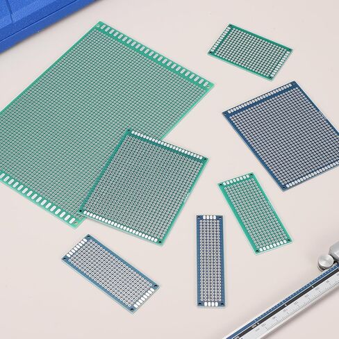 MECCANIXITY 2 قطعة لوح تجارب قابل للحام 80 مم × 60 مم لوحات PCB للدائرة الخضراء مزدوجة الجوانب مطلية بالقصدير لوحة نموذج PCB للنماذج الأولية للإلكترونيات، مشاريع الدوائر اليدوية in Saudi Arabia