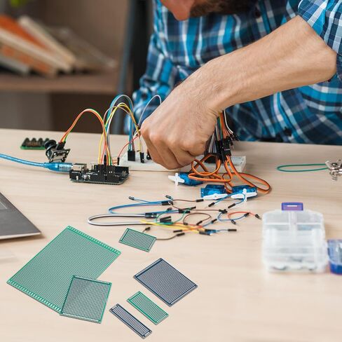 MECCANIXITY 2 قطعة لوح تجارب قابل للحام 80 مم × 60 مم لوحات PCB للدائرة الخضراء مزدوجة الجوانب مطلية بالقصدير لوحة نموذج PCB للنماذج الأولية للإلكترونيات، مشاريع الدوائر اليدوية in Saudi Arabia