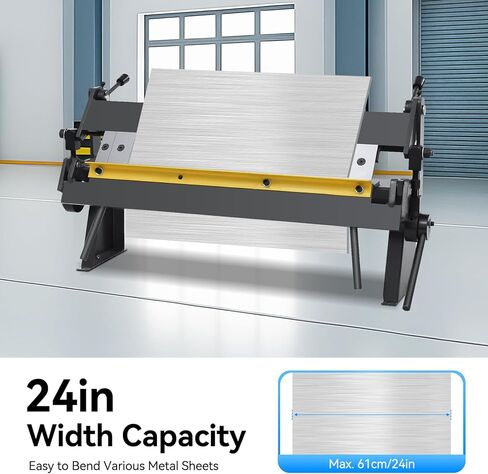 فرامل صندوقية ومقلاة معدنية محمولة 24 بوصة فرامل معدنية من الصفائح المعدنية 0-135 درجة زاوية انحناء قابلة للتعديل، فرامل يدوية معدنية صناعية لسطح المكتب مع سعة لوحة فولاذية خفيفة 20 جيجا للفولاذ الكربوني in Kuwait