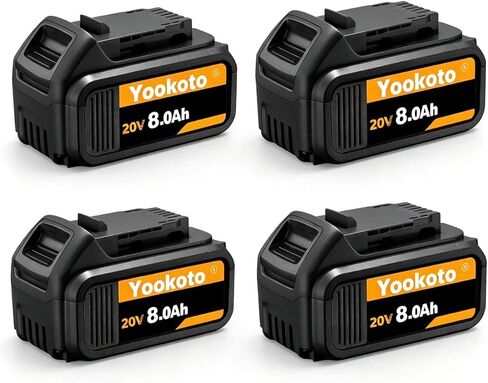 استبدال بطارية Dewalt 20V Max: بطاريات ليثيوم 8.0Ah متوافقة مع أدوات الطاقة اللاسلكية Dewalt DCB200، أعمال البستنة الخشبية، 2 حزمة in Kuwait