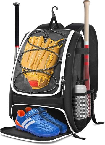 حقيبة بيسبول BROTOU، حقيبة كرة لينة لمعدات البيسبول ومضرب T-Ball، حقيبة ظهر بيسبول مع حجرة أحذية للرجال/النساء in Kuwait