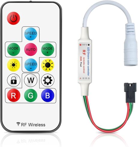 WS2811 WS2812B Controller,Mini 21-Key IR Remote Control for RGB LED Strip Lights,DC 5-24V Wireless RGB Remote Controller for WS2811 WS2812B LED Dream Color Strip Lights in Saudi Arabia