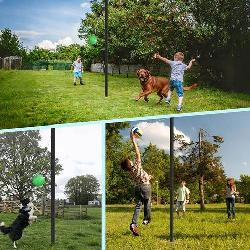 مجموعة كرة الحبل، كرة حبل وحبل بطول 12 قدمًا، عمود كرة حبل قابل للتعديل مع كرة حبل مطاطية ناعمة، مجموعة كرات حبل وحبل مع عمود للحديقة الخلفية في الهواء الطلق in Kuwait