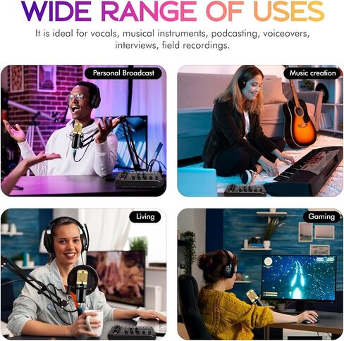Podcast Equipment, Podcast Equipment Bundle with BM-800 Microphone & F998 Sound Card, Professional Voice-Over Equipment for Podcasting, Singing, Gaming, and Live Streaming YouTube Tiktok in Saudi Arabia