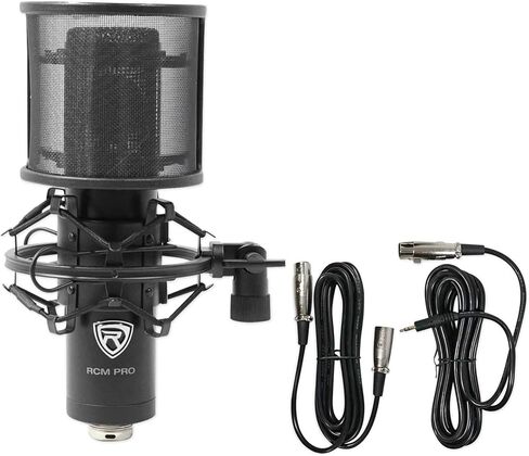 Rockville Recording Studio Bundle: Rockshield 3 Mic Isolation Shield, Sound Dampening Foam, Rcm Pro Condenser Microphone, Rves05 Tripod Stand, Adjustable Height, 3-Items in Saudi Arabia