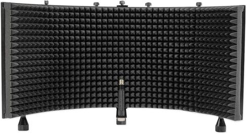 Rockville Recording Studio Bundle: Rockshield 3 Mic Isolation Shield, Sound Dampening Foam, Rcm Pro Condenser Microphone, Rves05 Tripod Stand, Adjustable Height, 3-Items in Saudi Arabia