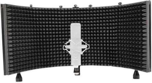 Rockville Recording Studio Bundle: Rockshield 3 Mic Isolation Shield, Sound Dampening Foam, Rcm Pro Condenser Microphone, Rves05 Tripod Stand, Adjustable Height, 3-Items in Saudi Arabia
