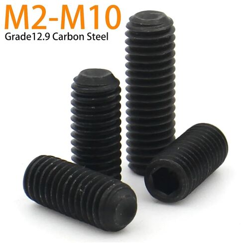 M2 M3 M4 M5 M6 M8 M10 Grade 12.9 Carbon Steel Hexagon Hex Socket Headless Cup Point Concave End Set Grub Screw Bolt(5mm (10pcs)) in Saudi Arabia