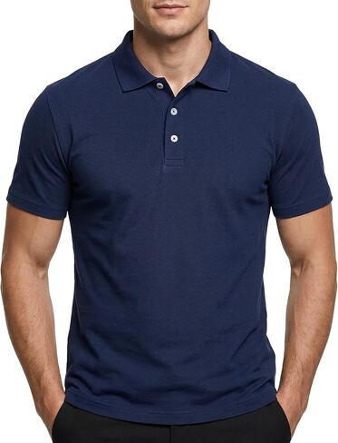 Cotton King Polo Shirts for Men - Mens Polo Shirts Short Sleeve Button Up - Regulat Fit, Pique Summer Tshirt - S to 3XL in Saudi Arabia