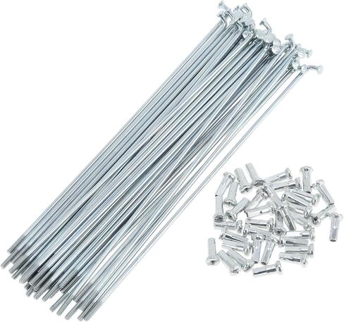 36 Set 14G Bicycle Spokes 138mm Bike Wheel Spokes Galvanized Carbon Steel Silver Tone in Saudi Arabia