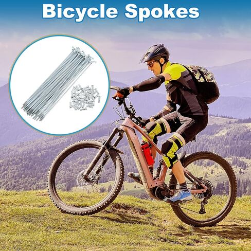 36 Set 14G Bicycle Spokes 138mm Bike Wheel Spokes Galvanized Carbon Steel Silver Tone in Saudi Arabia