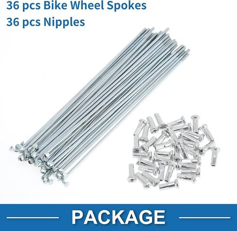 36 Set 14G Bicycle Spokes 138mm Bike Wheel Spokes Galvanized Carbon Steel Silver Tone in Saudi Arabia