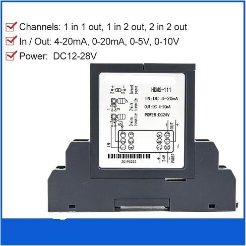 1pcs 4-20mA to 0-10v Signal Isolator Transmitter Signal Distributor 1 in 2 Out Signal Conditioner(4-20MA in and Out_1 in 1) in Saudi Arabia