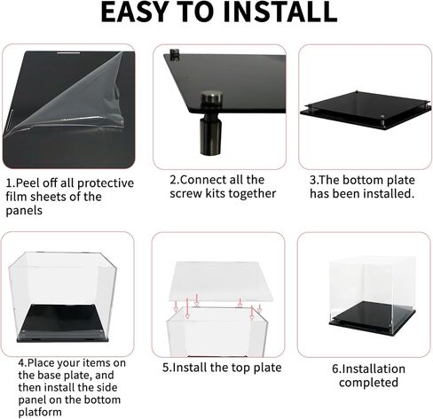 Football Helmet Display Case, Crystal Clear Acrylic Showcase with Stainless Steel Screw Feet, Helmet Case with Black Protection Holder Base, Self-Assembly Dust-Proof Helmet Case for Sports Memorabilia in Kuwait