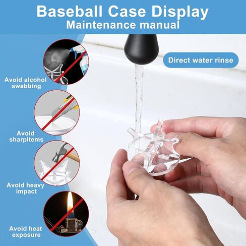4 Pcs Acrylic Baseball Holder Display Case, Sport Ball Display Rack, Small Ball Stand Holder, Baseball Displays Stand, Suitable for Golf Softball, Tennis Balls Spheres, Clear in Saudi Arabia