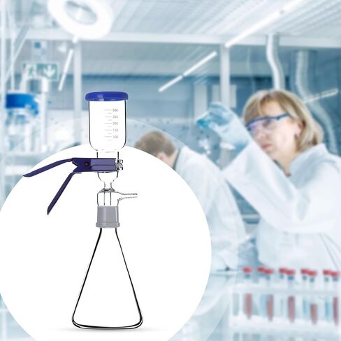 طقم ترشيح فراغي مع قمع زجاجي، جهاز ترشيح مذيب سعة 1000 مل مع غطاء غبار in Kuwait