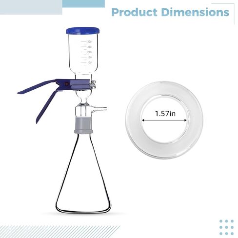 طقم ترشيح فراغي مع قمع زجاجي، جهاز ترشيح مذيب سعة 1000 مل مع غطاء غبار in Kuwait
