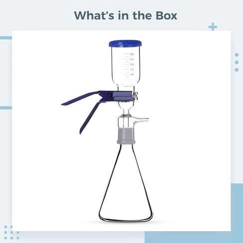 طقم ترشيح فراغي مع قمع زجاجي، جهاز ترشيح مذيب سعة 1000 مل مع غطاء غبار in Kuwait
