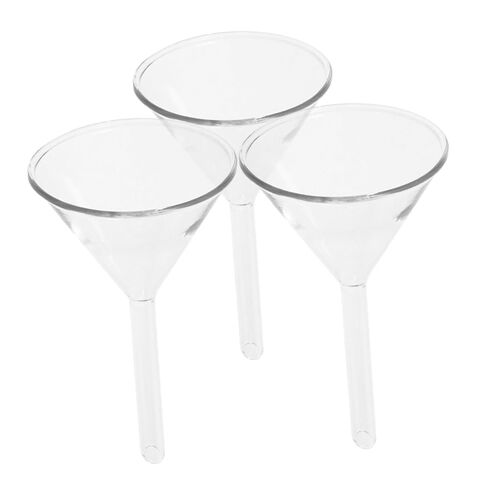 BESTYASH 3pcs Glass Filter Funnel Laboratory Scientific Triangular Stem Funnels Glass for Precise Pouring and Transfer of Essences and Extracts in Kuwait