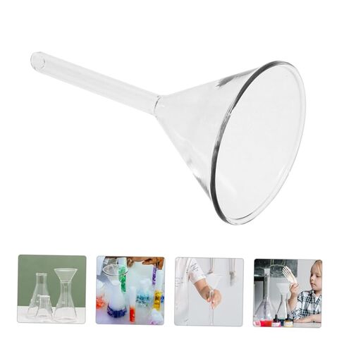 BESTYASH 3pcs Glass Filter Funnel Laboratory Scientific Triangular Stem Funnels Glass for Precise Pouring and Transfer of Essences and Extracts in Kuwait