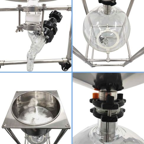 نظام مرشح قمع بوخنر سعة 50 لتر، فلتر فراغ 0.098 ميجا باسكال مع صمام تفريغ، دورق زجاجي وإطار من الفولاذ المقاوم للصدأ، لاستخراج السائل السائل في المختبر، تفاعل درجة حرارة الغرفة in Kuwait