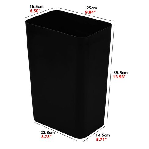 Xowine2-Pack 3 Gallon Silm Open-top Trash Can, Samll Rectangular Wastebasket for Office Kitchen Bathroom, Black in Kuwait