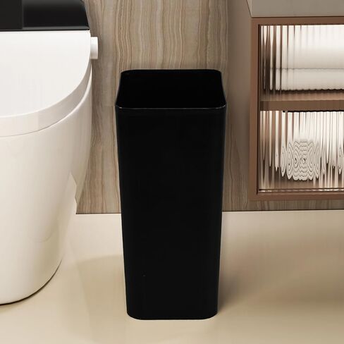 Xowine2-Pack 3 Gallon Silm Open-top Trash Can, Samll Rectangular Wastebasket for Office Kitchen Bathroom, Black in Kuwait
