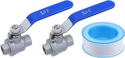 Dnyta 2 Pcs Full Port Forged Ball Valve 1/4 Inch, Stainless Steel 304 Heavy Duty 3/4 Gas Valve for Water, Oil, Gas, 1000WOG (FNPT x FNPT 1/4") in Kuwait