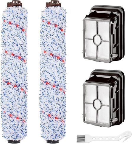 قطع غيار فلتر الفرشاة للمكنسة الكهربائية Bissell CrossWave Turbo 3888A Pet Pro 2306A 1785 الرطبة والجافة، 2 حزمة 1868 بكرات فرشاة متعددة الأسطح، 2 حزمة 1866 مرشحات فراغ، الجزء رقم 1608683 1608684 in Saudi Arabia