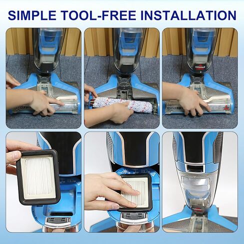 قطع غيار فلتر الفرشاة للمكنسة الكهربائية Bissell CrossWave Turbo 3888A Pet Pro 2306A 1785 الرطبة والجافة، 2 حزمة 1868 بكرات فرشاة متعددة الأسطح، 2 حزمة 1866 مرشحات فراغ، الجزء رقم 1608683 1608684 in Saudi Arabia