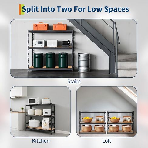 Heavy Duty Garage Storage Shelves, 2400 Lbs Capacity, 4-Tier Adjustable Storage Shelving Unit, 48" L x 24" W x 60" H Metal Shelving Racks for Kitchen Pantry Basement Bathroom Laundry in Saudi Arabia