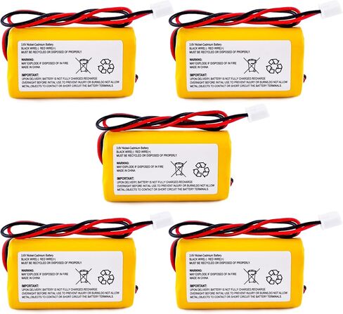 Fulpower 5 عبوات 3.6 فولت 900 مللي أمبير Ni-Cd AA بطاريات إضاءة الطوارئ القابلة لإعادة الشحن لـ Exitronix 10010037، Max Power B2-0031 MH468886، Unitech LEDR-1 6200RP، Dantona CUSTOM-318 OSA230، بطارية بديلة. in Kuwait