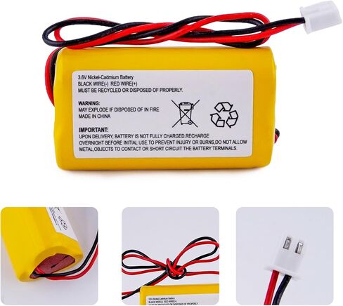 Fulpower 5 عبوات 3.6 فولت 900 مللي أمبير Ni-Cd AA بطاريات إضاءة الطوارئ القابلة لإعادة الشحن لـ Exitronix 10010037، Max Power B2-0031 MH468886، Unitech LEDR-1 6200RP، Dantona CUSTOM-318 OSA230، بطارية بديلة. in Kuwait