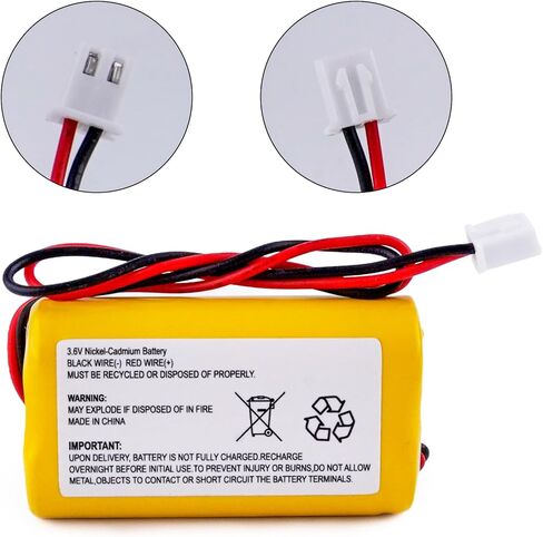 Fulpower 5 عبوات 3.6 فولت 900 مللي أمبير Ni-Cd AA بطاريات إضاءة الطوارئ القابلة لإعادة الشحن لـ Exitronix 10010037، Max Power B2-0031 MH468886، Unitech LEDR-1 6200RP، Dantona CUSTOM-318 OSA230، بطارية بديلة. in Kuwait