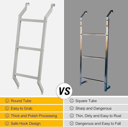 سلم الخروج 3 خطوات سلم نافذة الطابق السفلي الصلب الهروب في حالات الطوارئ مع سطح مصقول فضي مثالي لنافذة الخروج بشكل جيد in Kuwait