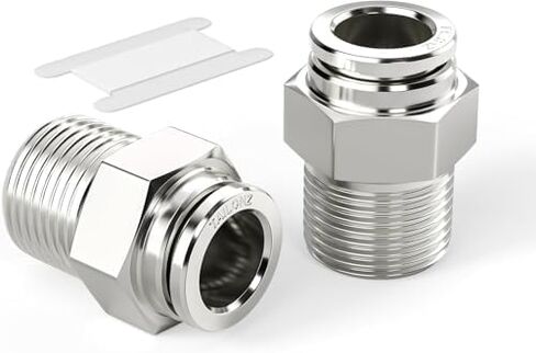 1PCS 304 Stainless Steel Male Straight 12MM Tube OD x 1/4 Inch BSP Thread Push to Connect Fitting PC12-02 in Saudi Arabia