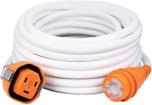 SmartPlug 30 Amp 50' سلك طاقة Marine Shore - ملحقات RV والقوارب شديدة التحمل - سلك مقاوم للطقس، سلك معلب، مؤشر LED - متوافق مع Marinco، أنظمة البحر الأزرق، قابس قفل ملتوي 30 أمبير in Kuwait