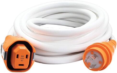 SmartPlug 30 Amp 50' سلك طاقة Marine Shore - ملحقات RV والقوارب شديدة التحمل - سلك مقاوم للطقس، سلك معلب، مؤشر LED - متوافق مع Marinco، أنظمة البحر الأزرق، قابس قفل ملتوي 30 أمبير in Kuwait