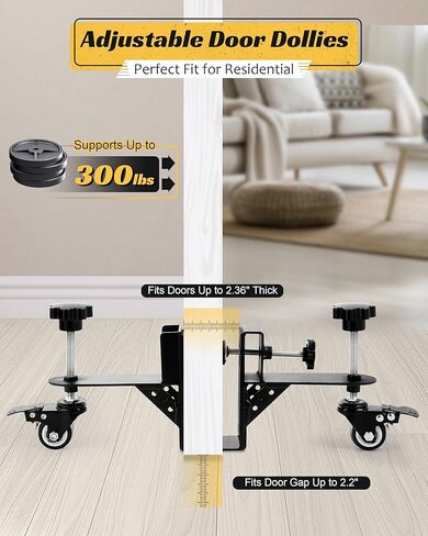 Door Installation Dolly, Heavy Duty Door Dolly Cart for Pre Hung Interior Doors - 300lb Capacity, Easy Lifting & Quick Mounting for Door Panels, Door Installation Tools, Panel Carrier with Wheels in Saudi Arabia