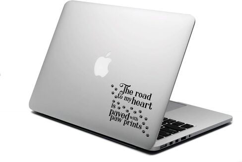 World Design Road to My Heart Paved with Paw Prints 6" Laptop Back Decal in Kuwait