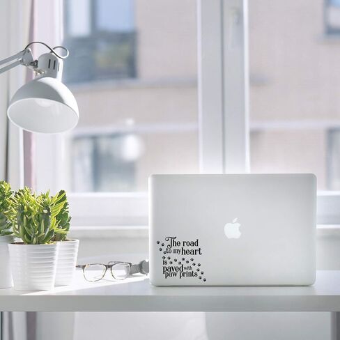 World Design Road to My Heart Paved with Paw Prints 6" Laptop Back Decal in Kuwait