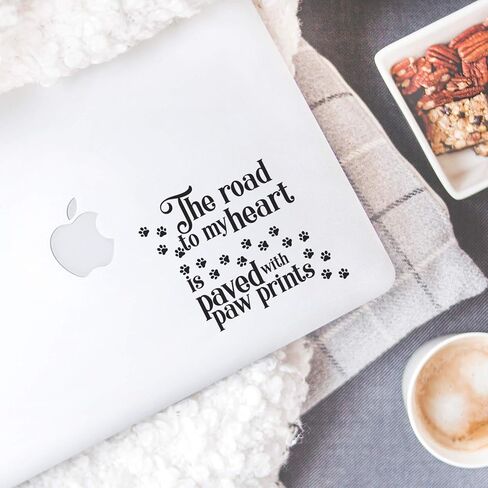 World Design Road to My Heart Paved with Paw Prints 6" Laptop Back Decal in Kuwait