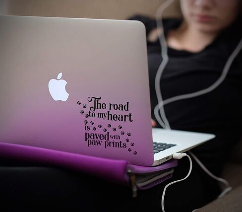 World Design Road to My Heart Paved with Paw Prints 6" Laptop Back Decal in Kuwait