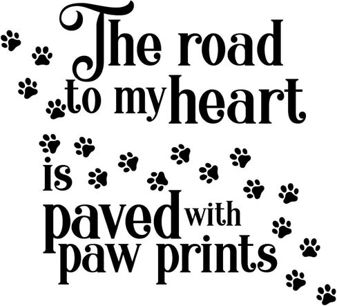 World Design Road to My Heart Paved with Paw Prints 6" Laptop Back Decal in Kuwait
