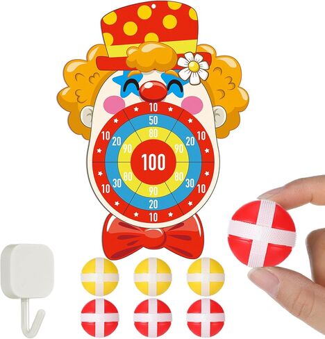 Carnival Circus Dart Board Game Birthday Party Decoration Set with 6 Sticky Balls Felt Cloth Circus Theme Party Decorations Fun Outdoor & Indoor Activities Family Game for Birthday in Saudi Arabia